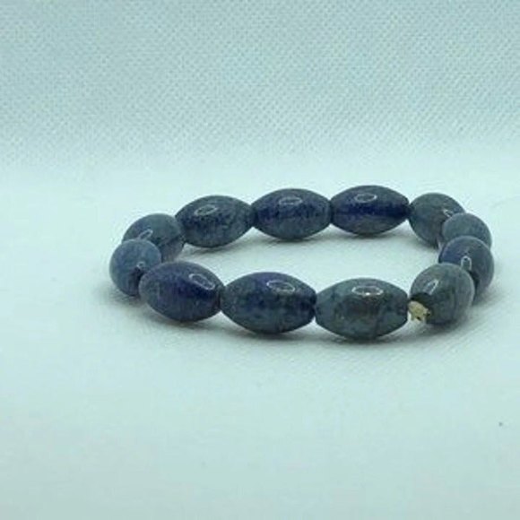 Large Blue Bead Fashion Stretch Bracelet - Picture 2 of 6